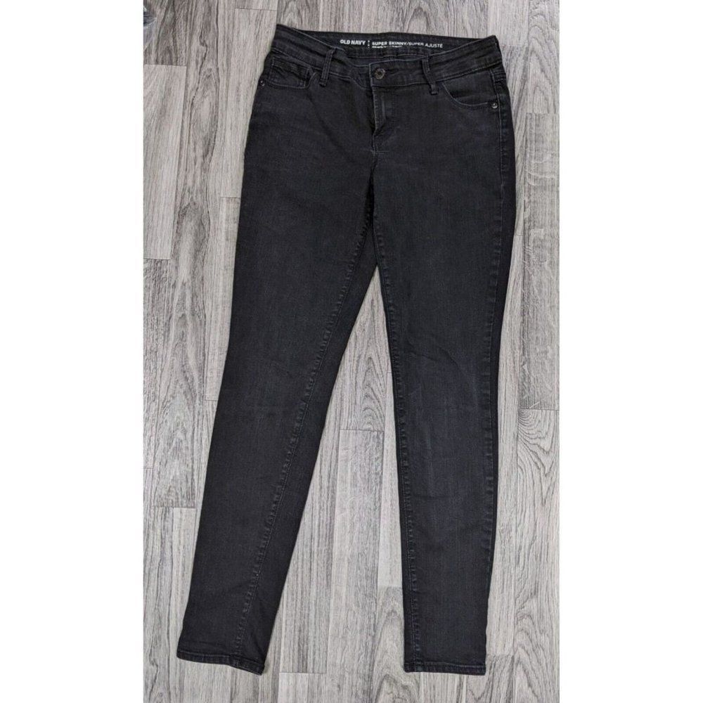 (3/$35)‎ Old Navy Size 2 Regular Pockets Super Skinny Mid Rise Black Denim Jeans